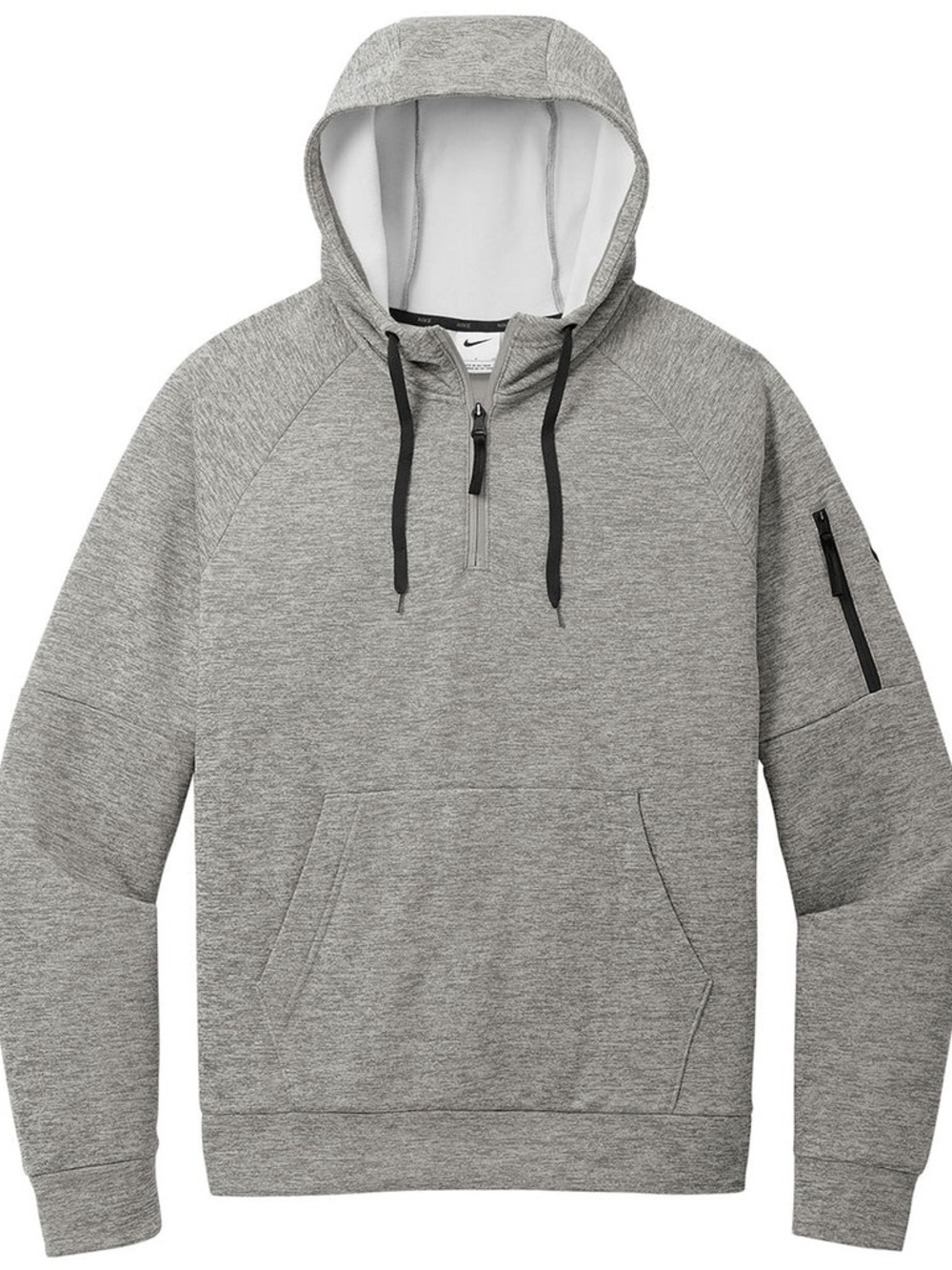 Nike Gray Thermal-Fit, Quarter-Zip Hooded Pullover
